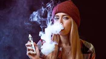 A Young Woman Vaping
