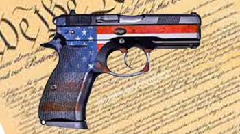 Gun Rights Depicted With A Gun & American Flag
