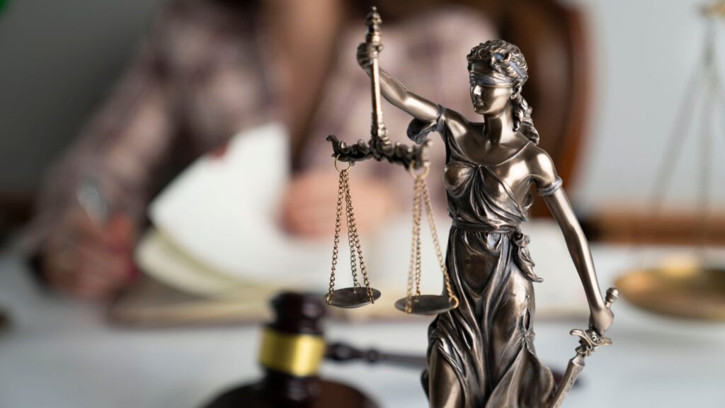 Statue Of Justice With Scales