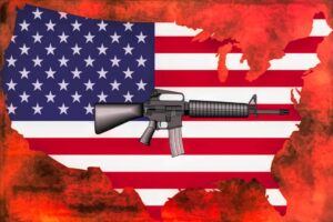 Gun And Flag Of The United States