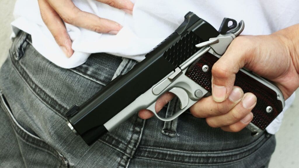A Person Holding A Gun